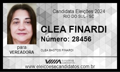 Candidato CLEA FINARDI 2024 - RIO DO SUL - Eleições