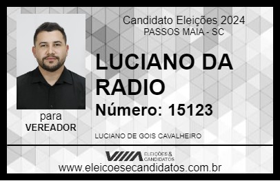 Candidato LUCIANO DA RADIO 2024 - PASSOS MAIA - Eleições