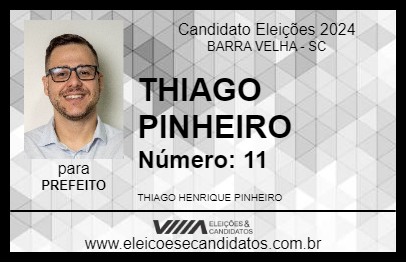 Candidato THIAGO PINHEIRO 2024 - BARRA VELHA - Eleições