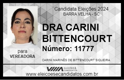 Candidato DRA CARINI BITTENCOURT 2024 - BARRA VELHA - Eleições