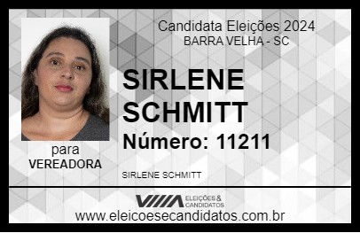 Candidato SIRLENE SCHMITT 2024 - BARRA VELHA - Eleições