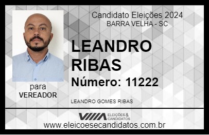 Candidato LEANDRO RIBAS 2024 - BARRA VELHA - Eleições