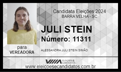 Candidato JULI STEIN 2024 - BARRA VELHA - Eleições