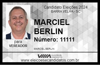 Candidato MARCIEL BERLIN 2024 - BARRA VELHA - Eleições