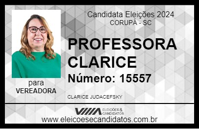 Candidato PROFESSORA CLARICE 2024 - CORUPÁ - Eleições