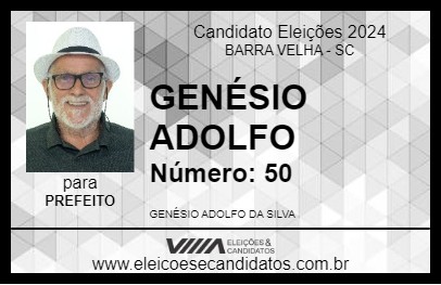 Candidato GENÉSIO ADOLFO 2024 - BARRA VELHA - Eleições