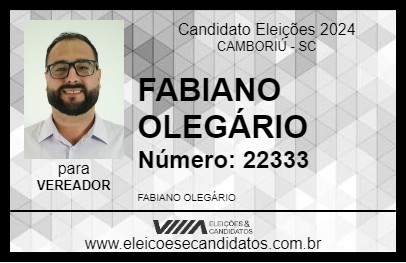 Candidato FABIANO OLEGÁRIO 2024 - CAMBORIÚ - Eleições