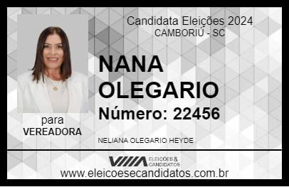 Candidato NANA OLEGARIO 2024 - CAMBORIÚ - Eleições