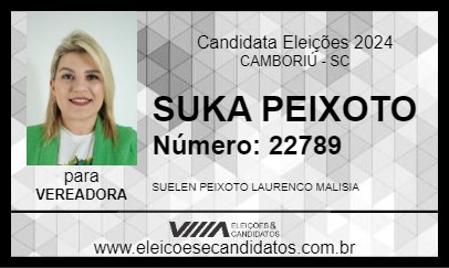 Candidato SUKA PEIXOTO 2024 - CAMBORIÚ - Eleições