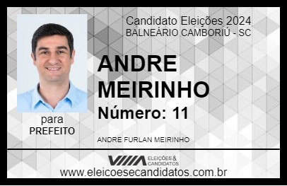 Candidato ANDRE MEIRINHO 2024 - BALNEÁRIO CAMBORIÚ - Eleições