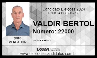 Candidato VALDIR BERTOL 2024 - LINDÓIA DO SUL - Eleições