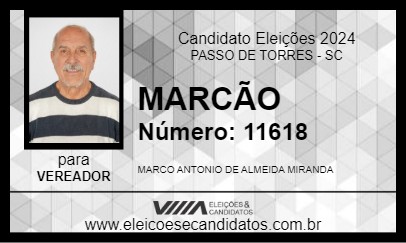 Candidato MARCÃO 2024 - PASSO DE TORRES - Eleições