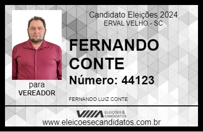 Candidato FERNANDO CONTE 2024 - ERVAL VELHO - Eleições