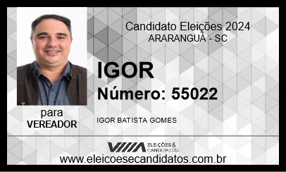 Candidato IGOR 2024 - ARARANGUÁ - Eleições