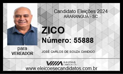 Candidato ZICO 2024 - ARARANGUÁ - Eleições