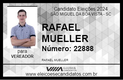 Candidato RAFAEL MUELLER 2024 - SÃO MIGUEL DA BOA VISTA - Eleições