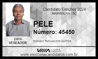 Candidato PELE 2024 - MARAVILHA - Eleições