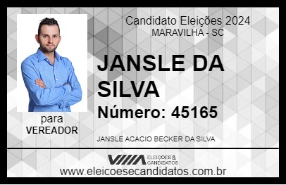 Candidato JANSLE DA SILVA 2024 - MARAVILHA - Eleições