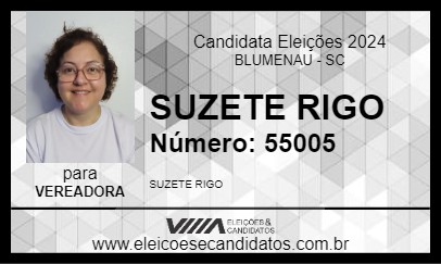 Candidato SUZETE RIGO 2024 - BLUMENAU - Eleições