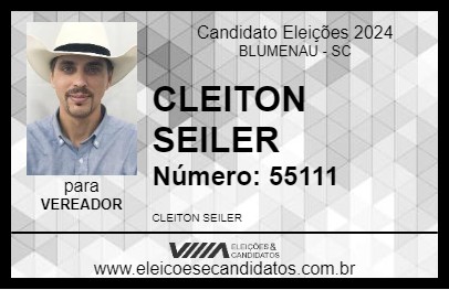 Candidato CLEITON SEILER 2024 - BLUMENAU - Eleições