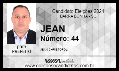 Candidato JEAN 2024 - BARRA BONITA - Eleições