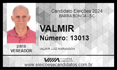 Candidato VALMIR 2024 - BARRA BONITA - Eleições