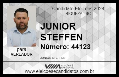 Candidato JUNIOR STEFFEN 2024 - RIQUEZA - Eleições