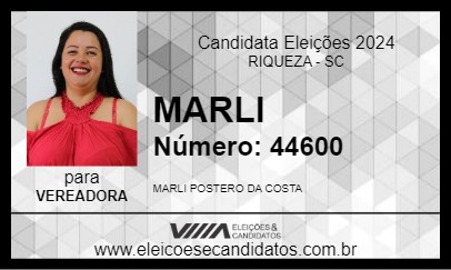 Candidato MARLI 2024 - RIQUEZA - Eleições