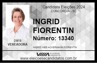 Candidato INGRID FIORENTIN 2024 - CONCÓRDIA - Eleições