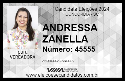 Candidato ANDRESSA ZANELLA 2024 - CONCÓRDIA - Eleições