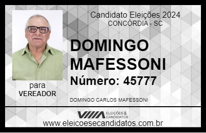 Candidato DOMINGO MAFESSONI 2024 - CONCÓRDIA - Eleições