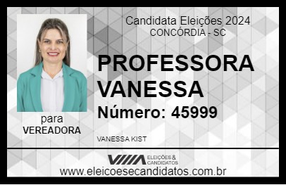 Candidato PROF. VANESSA 2024 - CONCÓRDIA - Eleições