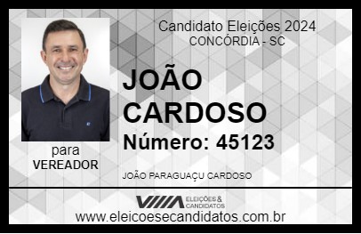 Candidato JOÃO CARDOSO 2024 - CONCÓRDIA - Eleições