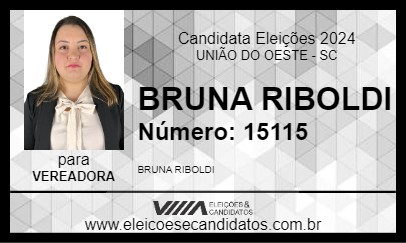 Candidato BRUNA RIBOLDI 2024 - UNIÃO DO OESTE - Eleições