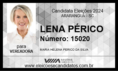 Candidato LENA PÉRICO 2024 - ARARANGUÁ - Eleições