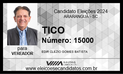 Candidato TICO 2024 - ARARANGUÁ - Eleições