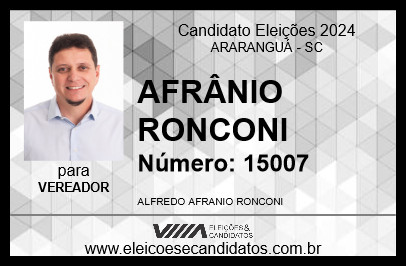 Candidato AFRÂNIO RONCONI 2024 - ARARANGUÁ - Eleições