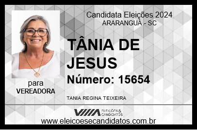 Candidato TÂNIA DE JESUS 2024 - ARARANGUÁ - Eleições