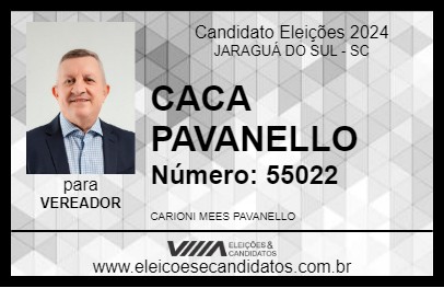 Candidato CACA PAVANELLO 2024 - JARAGUÁ DO SUL - Eleições