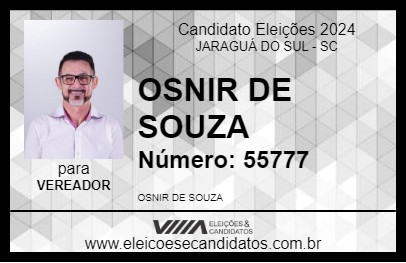 Candidato OSNIR DE SOUZA 2024 - JARAGUÁ DO SUL - Eleições