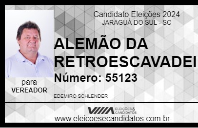 Candidato ALEMÃO DA RETROESCAVADEIRA 2024 - JARAGUÁ DO SUL - Eleições