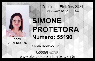 Candidato SIMONE PROTETORA 2024 - JARAGUÁ DO SUL - Eleições