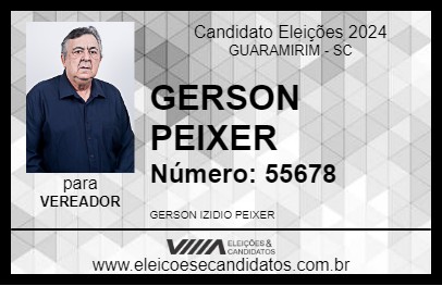 Candidato GERSON PEIXER 2024 - GUARAMIRIM - Eleições