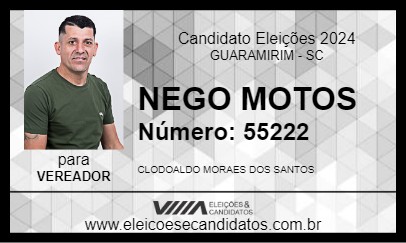 Candidato NEGO MOTOS 2024 - GUARAMIRIM - Eleições