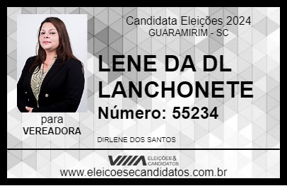 Candidato LENE DA DL LANCHONETE 2024 - GUARAMIRIM - Eleições