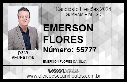 Candidato EMERSON FLORES 2024 - GUARAMIRIM - Eleições