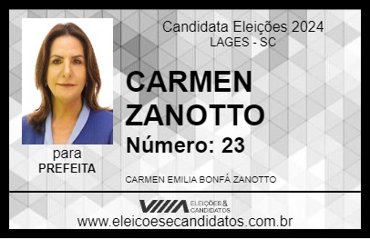 Candidato CARMEN ZANOTTO 2024 - LAGES - Eleições