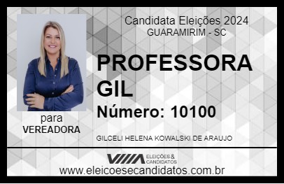 Candidato PROFESSORA GIL 2024 - GUARAMIRIM - Eleições