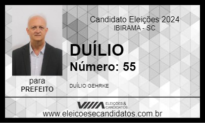 Candidato DUÍLIO 2024 - IBIRAMA - Eleições