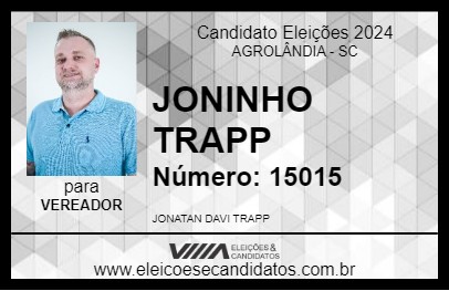 Candidato JONINHO TRAPP 2024 - AGROLÂNDIA - Eleições